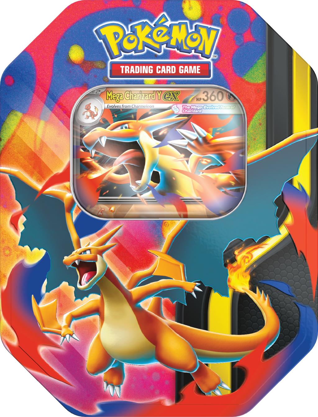 Mega Charizard ex Tin (Random Variant) – 4 Booster Packs Pokémon Pulls