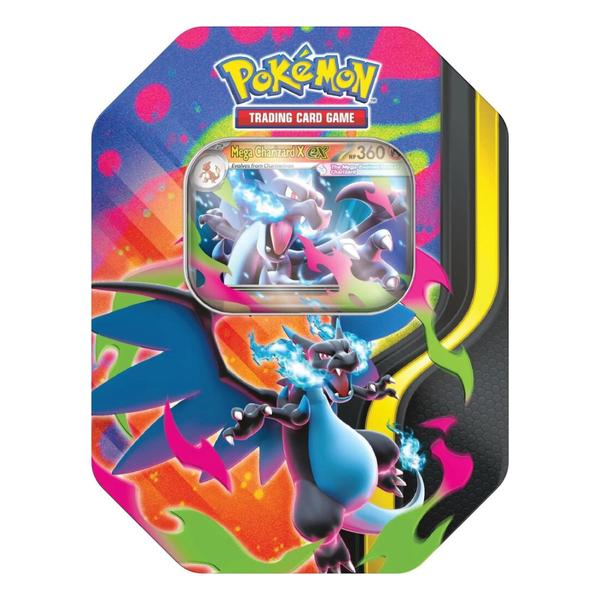 Mega Charizard ex Tin (Random Variant) – 4 Booster Packs Pokémon Pulls